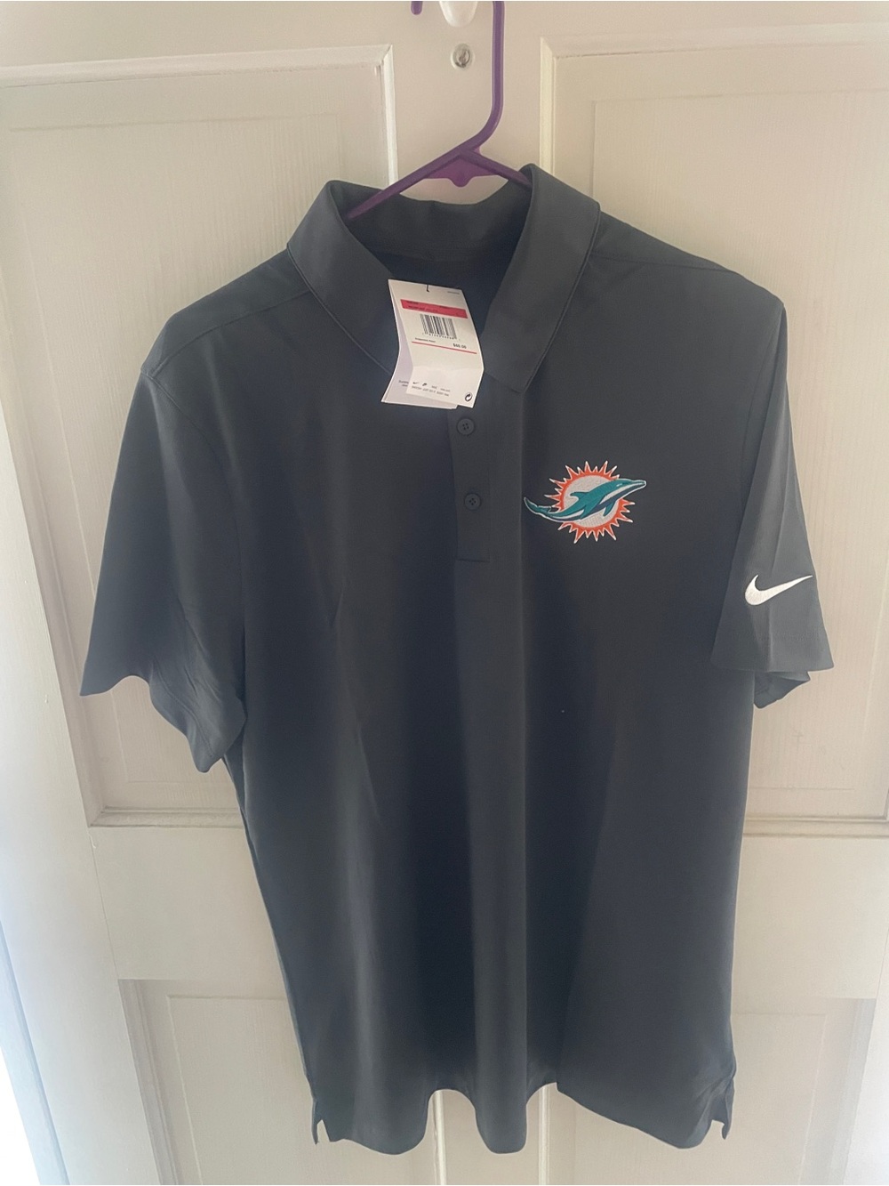 Nike Black Miami Dolphins Embroidered Logo Polo